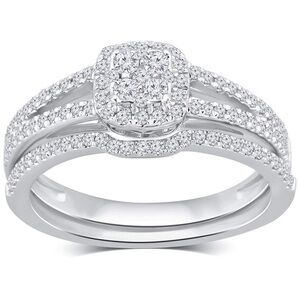 Natural Diamond Gold Ring Set